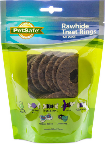 PetSafe Busy Buddy Natural Rawhide Ring Treats Dog Toy Refill