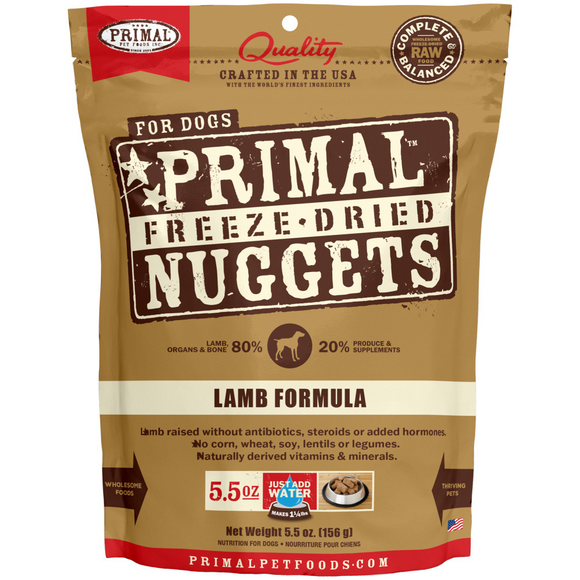 Primal Freeze Dried Nuggets Grain Free Lamb Formula Dog Food