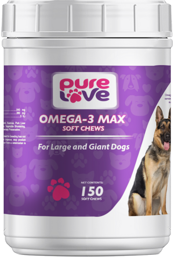 Pure Love EZ-Chew Omega-3 Fatty Acid Soft Chews for Large and Giant Dogs