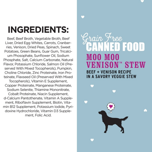 I And Love And You Grain Free Moo Moo Venison Stew Canned Dog Food