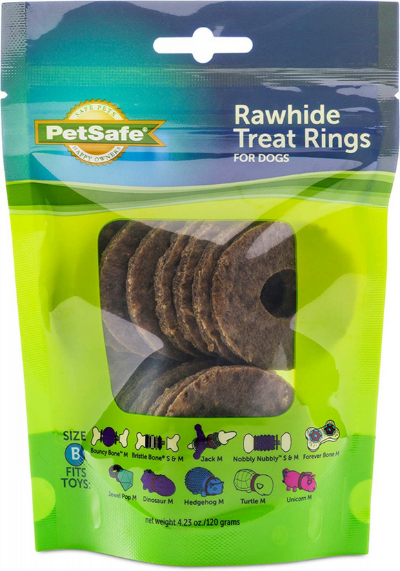 PetSafe Busy Buddy Natural Rawhide Ring Treats Dog Toy Refill