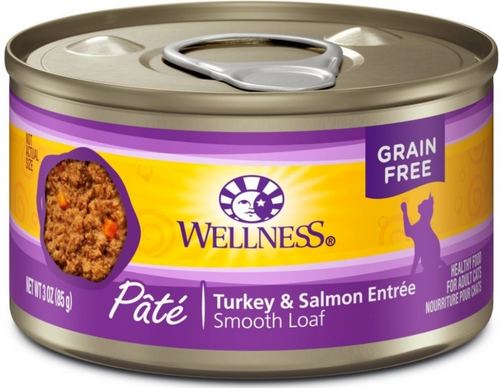 Wellness Complete Health Natural Grain Free Turkey and Salmon Pate Wet Canned Cat Food