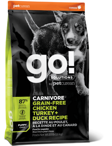 Petcurean GO! Solutions Carnivore Grain Free Chicken, Turkey, & Duck Recipe Puppy Dry Dog Food