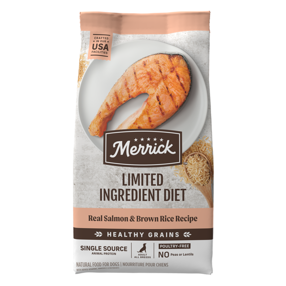 Merrick Limited Ingredient Diet Dry Dog Food Real Salmon & Brown Rice Recipe with Healthy Grains