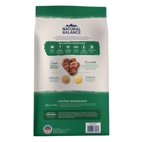 Natural Balance Limited Ingredient Lamb & Brown Rice Recipe Dry Dog Food