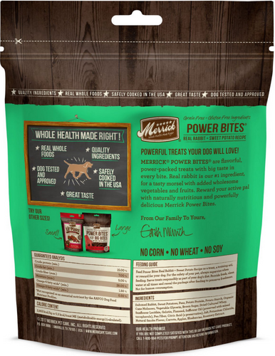 Merrick Power Bites Grain Free Rabbit Recipe Dog Treats